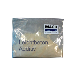 Beutel mit Additiv für 200 Liter Leichtbeton von MAGU Bausysteme GmbH.